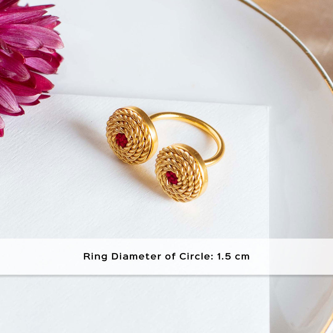 Embroidered Oriana Double Ring