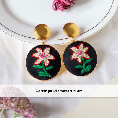 Embroidered Rosalind Earrings