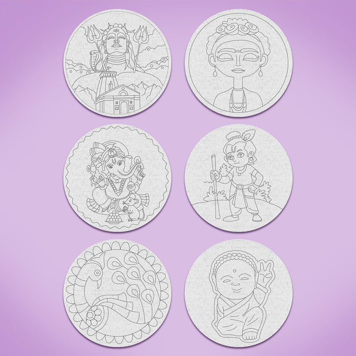 Trial Pack - Spiritual Premarked Canvas Bases - Set of 6