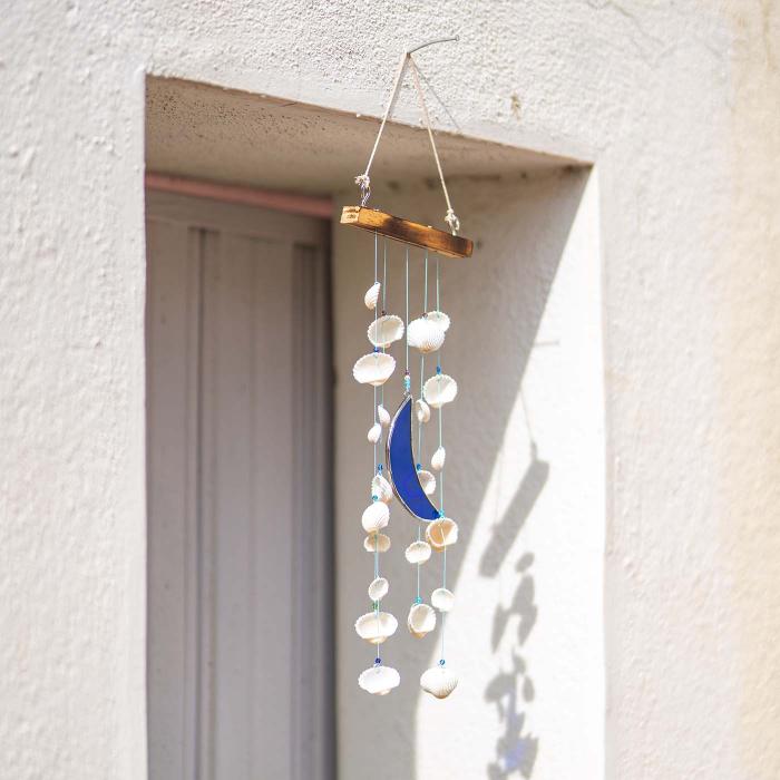 Stained Glass Windchime - Moon & Shells - Zwende