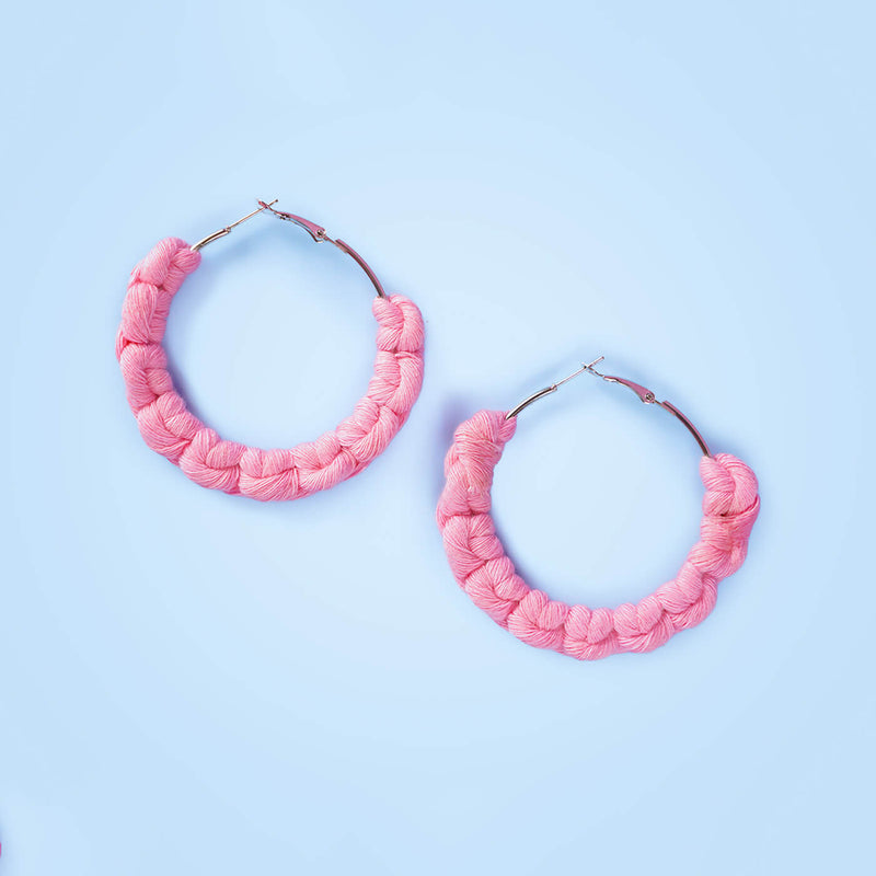 Light Pink Macrame Braided Earrings