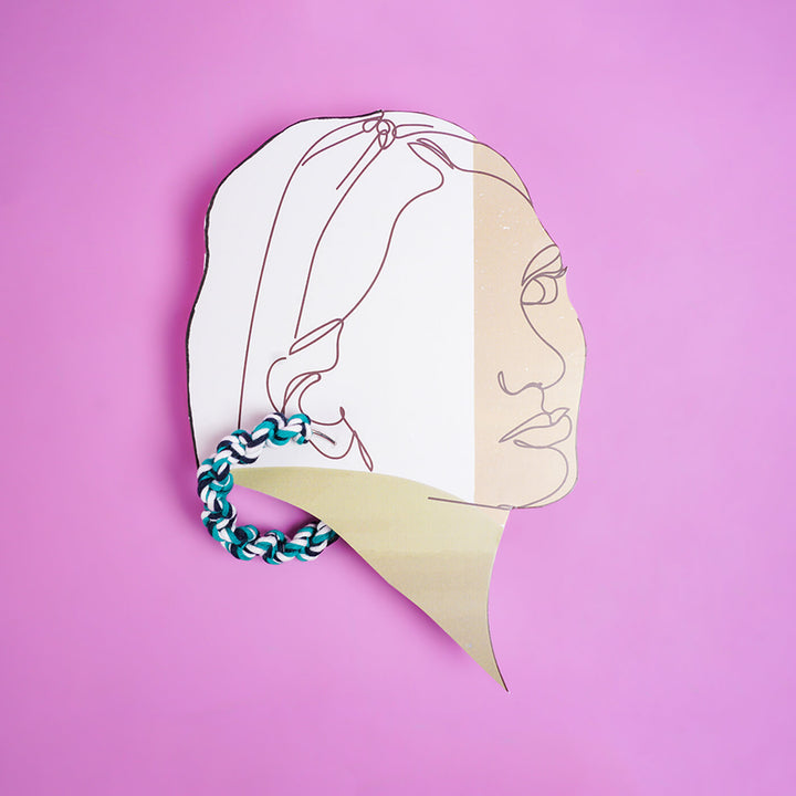 Shades of Blue Macrame Hoop Earrings