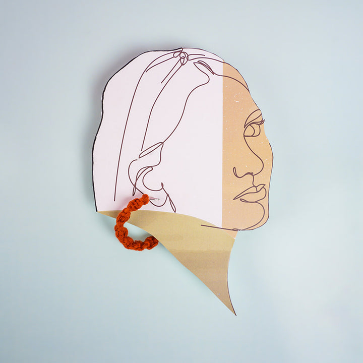 Orange Macrame Hoop Earrings