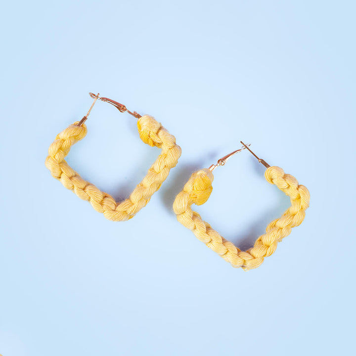 Yellow Macrame Earrings