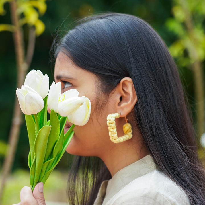 Yellow Macrame Earrings