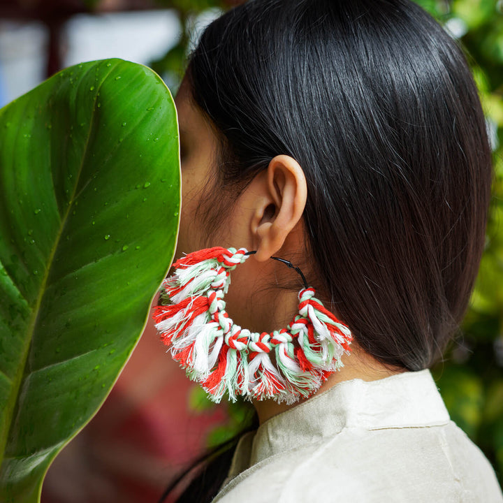 Multi-colored Macrame Tassled Earrings