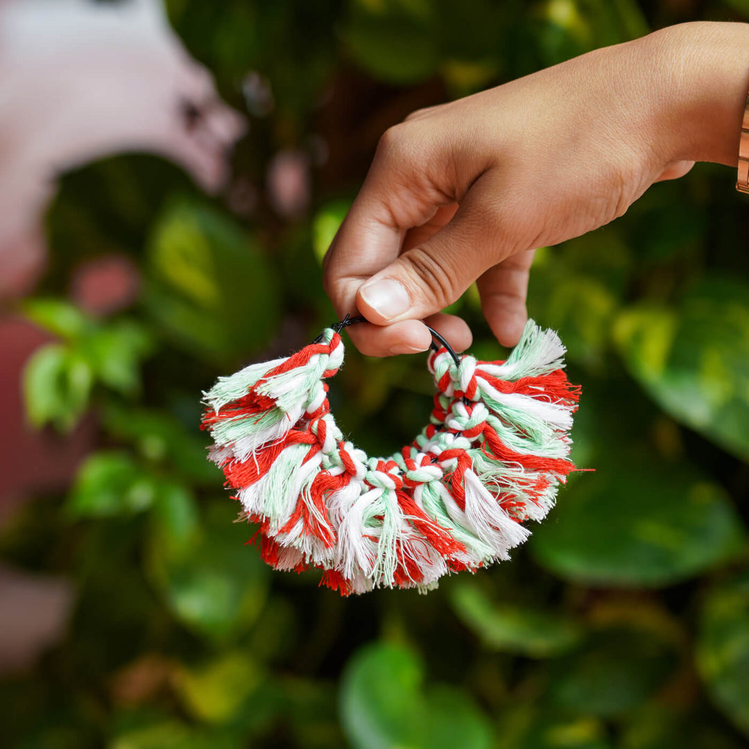 Multi-colored Macrame Tassled Earrings