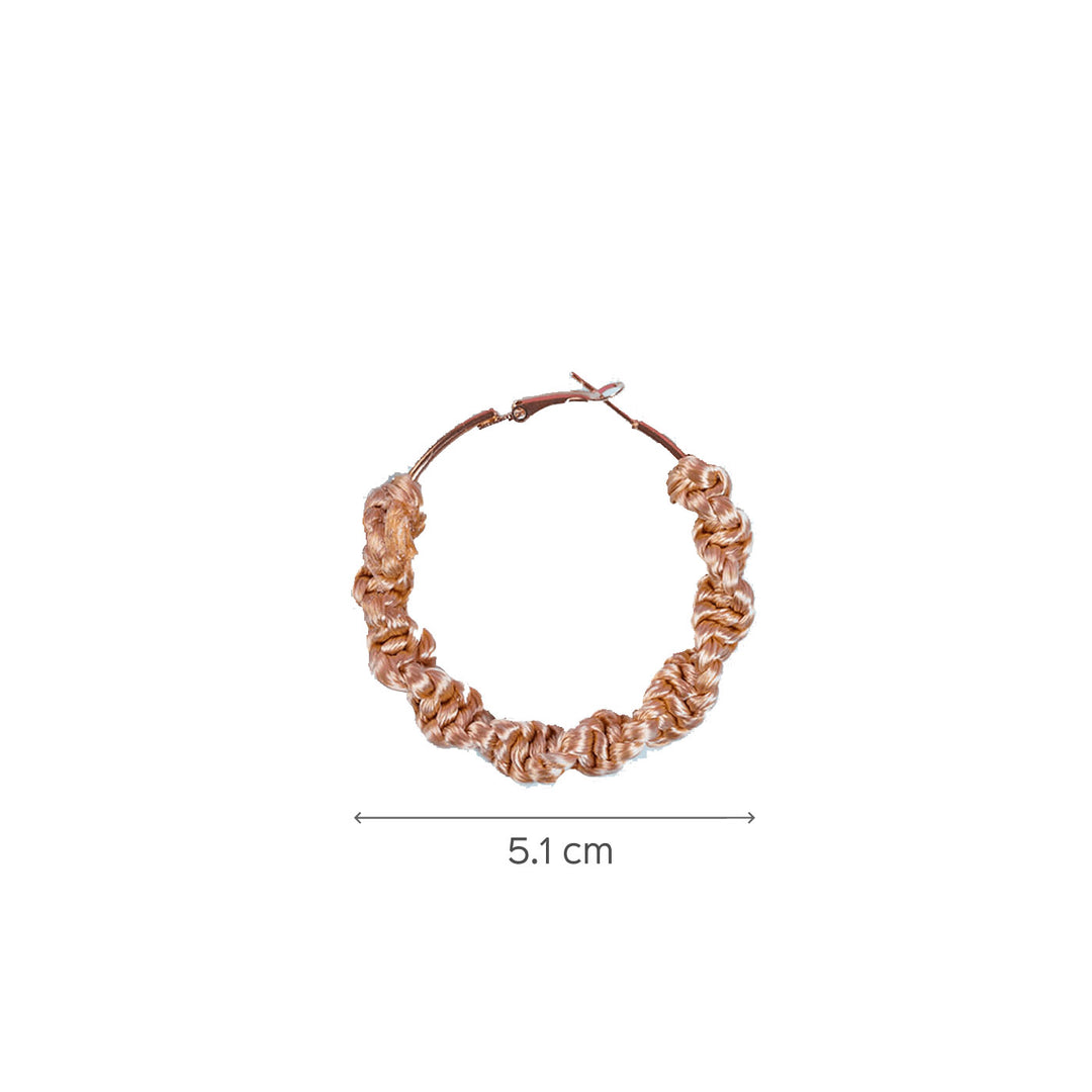 Golden Macrame Hoop Earrings