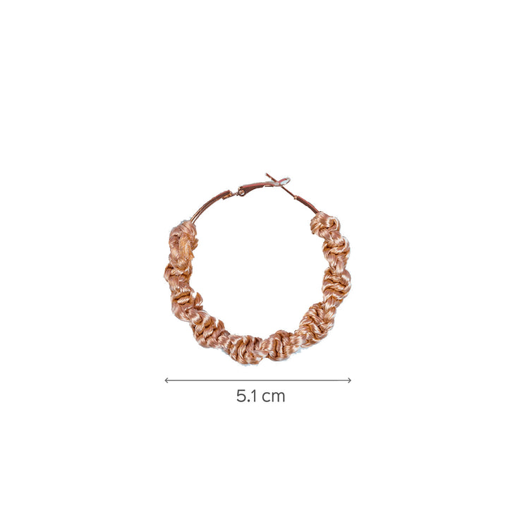 Golden Macrame Hoop Earrings