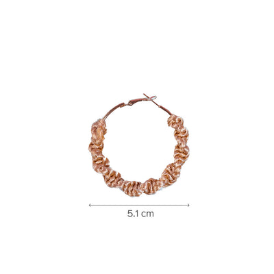 Pastel Orange Thick Braided Macrame Earrings