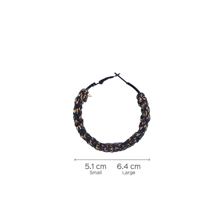 Light Blue Macrame Hoop Earrings