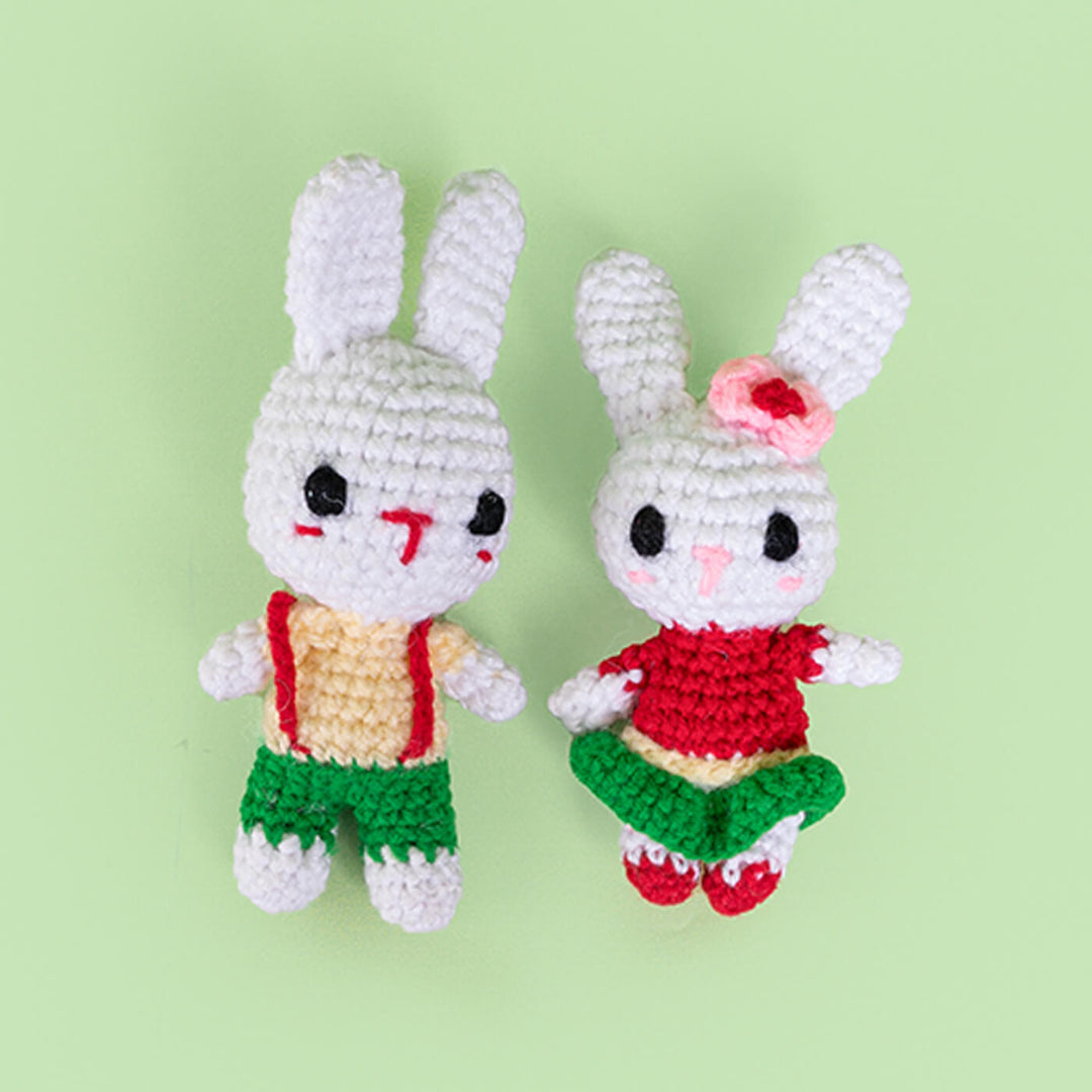 Cute Bunny Couple Crochet Toy