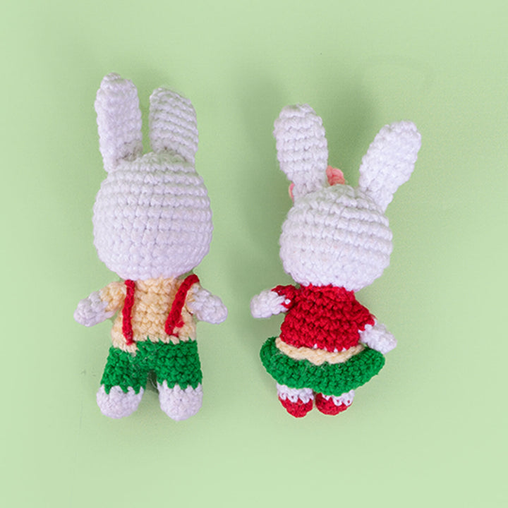 Cute Bunny Couple Crochet Toy