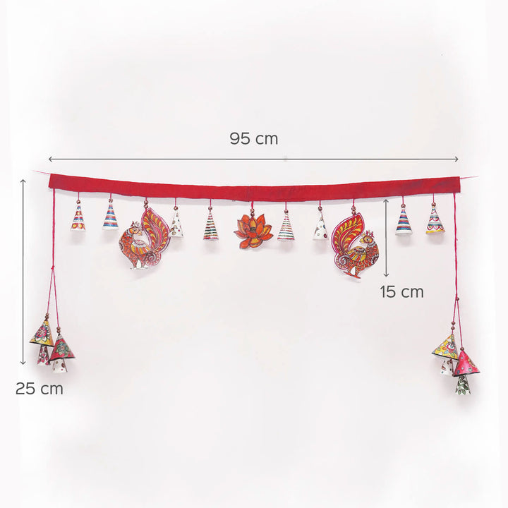 Hand-painted Hamsa Long Toran Puppet Hanging