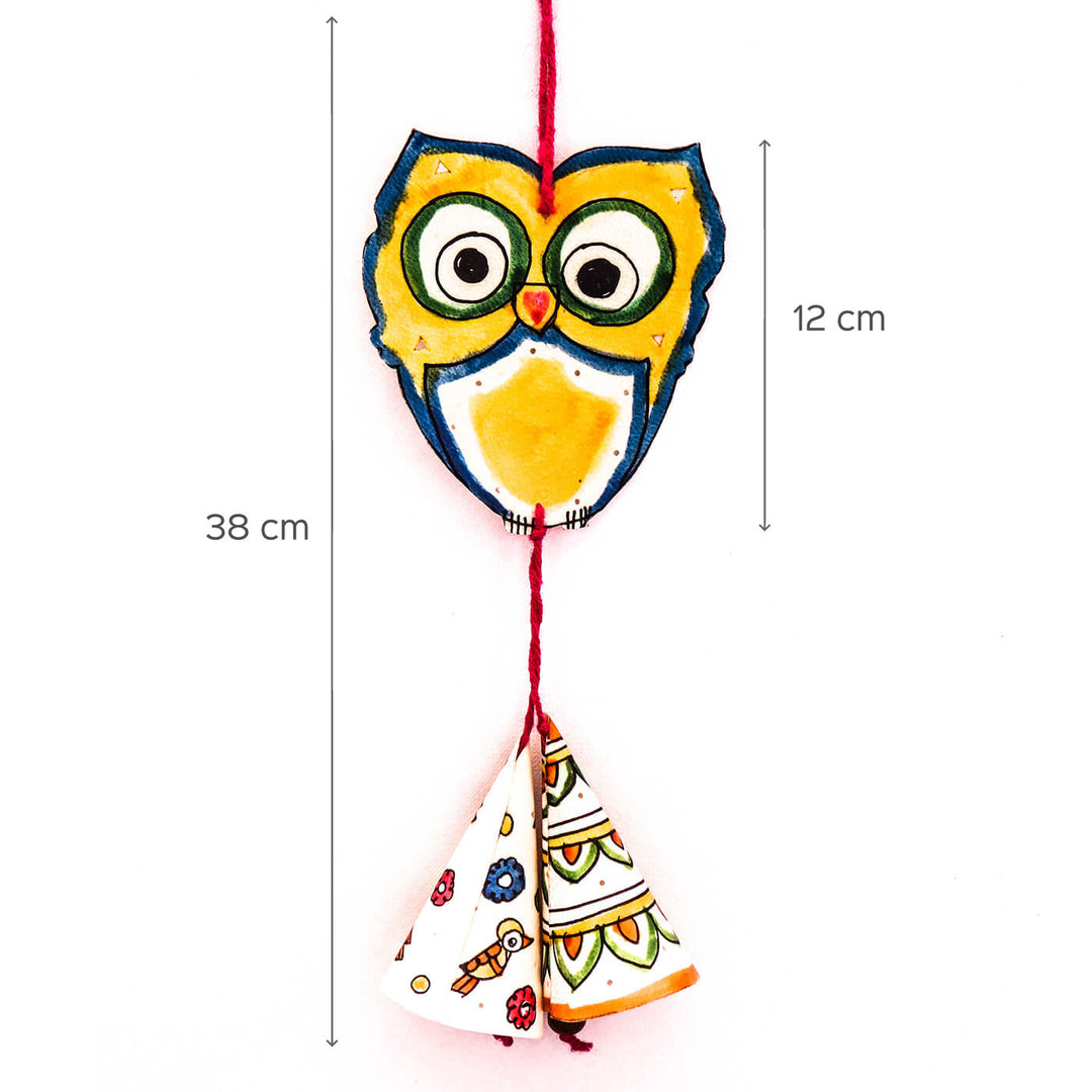 Hand-painted Owl with Tassels Tholu Puppet Hanging