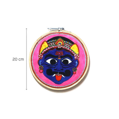 Hand-painted Folk Art Leather Wall Hoop