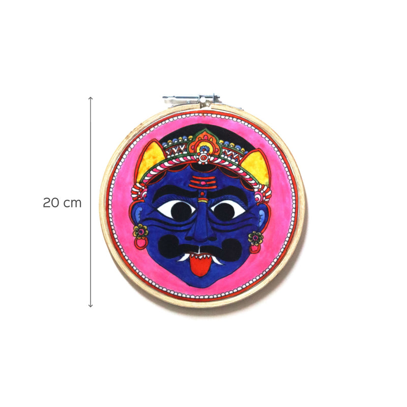 Hand-painted Folk Art Leather Wall Hoop