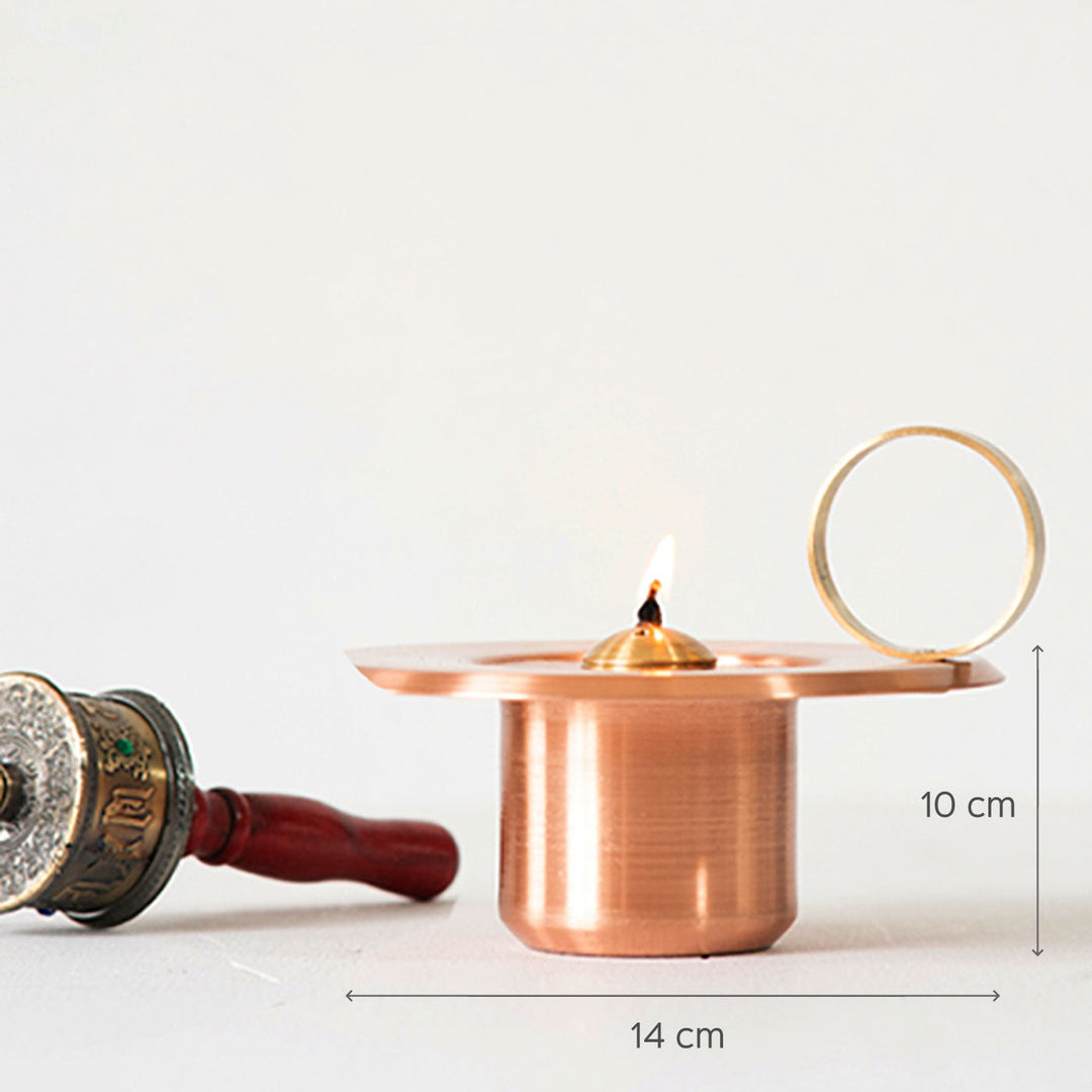 Copper Round Solar Oil Lamp