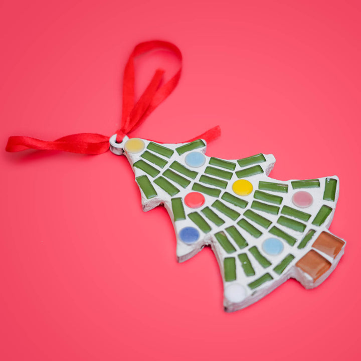 Handmade Xmas Tree Mosaic Glass Ornaments For Decoration