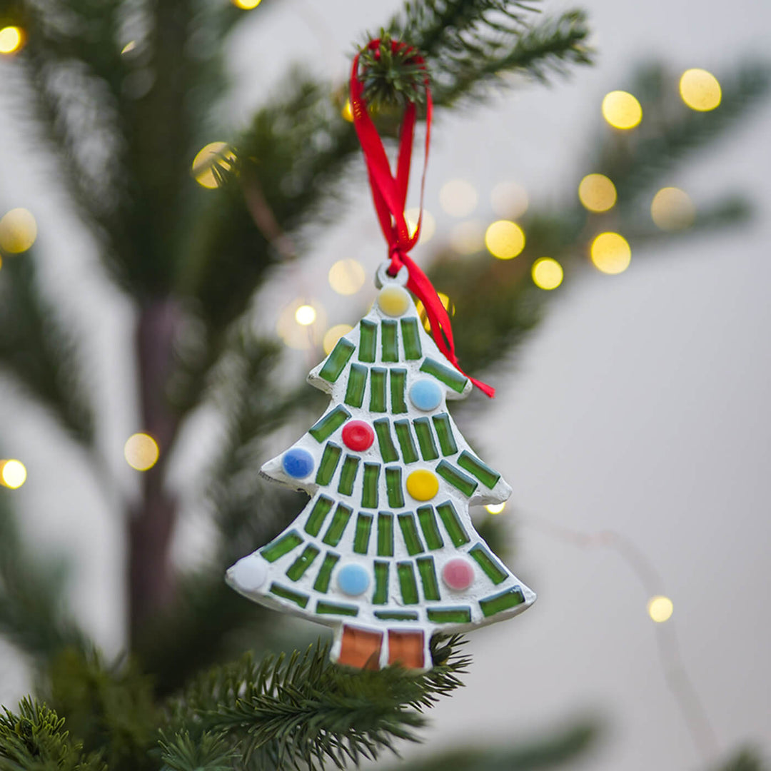 Handmade Xmas Tree Mosaic Glass Ornaments For Decoration