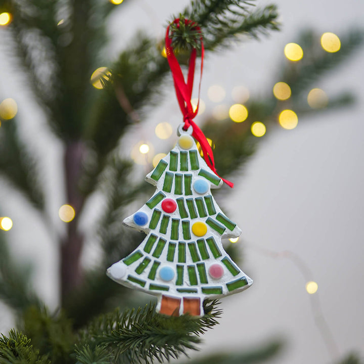 Handmade Xmas Tree Mosaic Glass Ornaments For Decoration