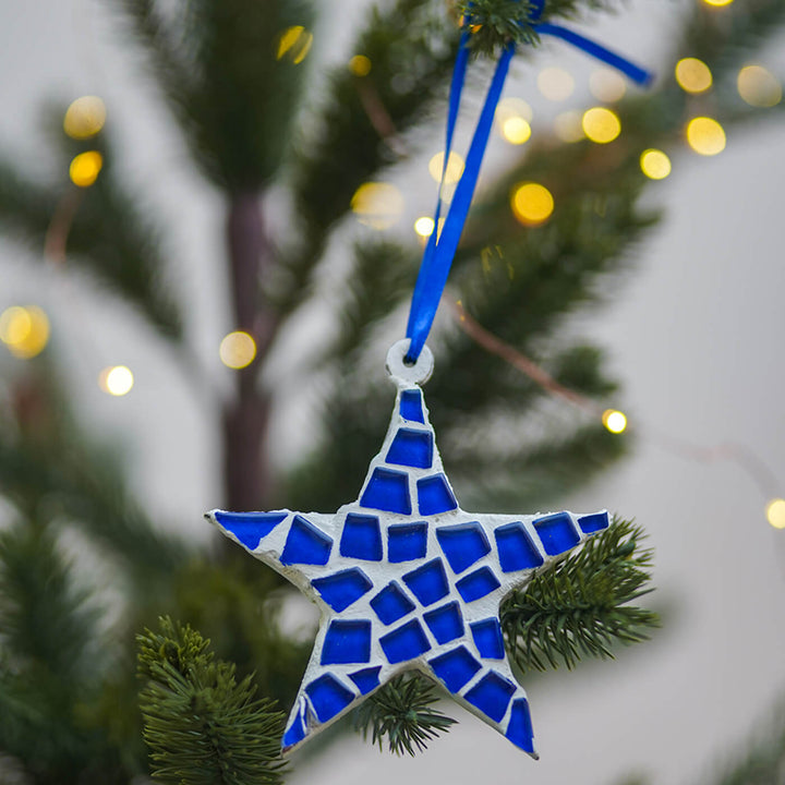 Handmade Star Mosaic Glass Ornaments For Christmas Tree Decoration