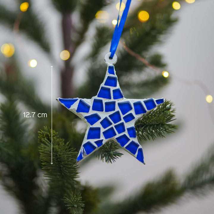 Handmade Star Mosaic Glass Ornaments For Christmas Tree Decoration