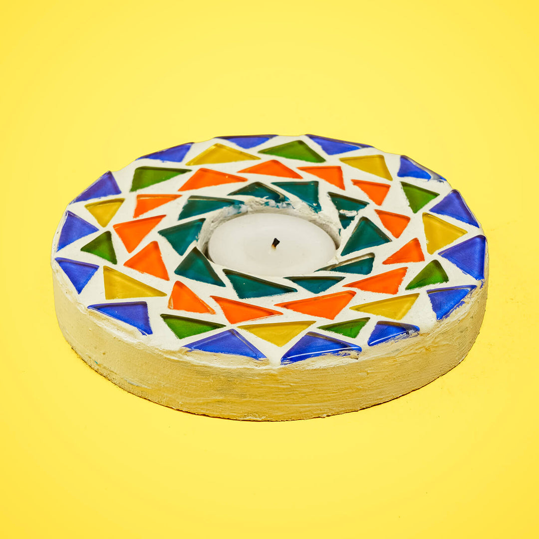 Handcrafted Mosaic Tealight Holders - Set of 2