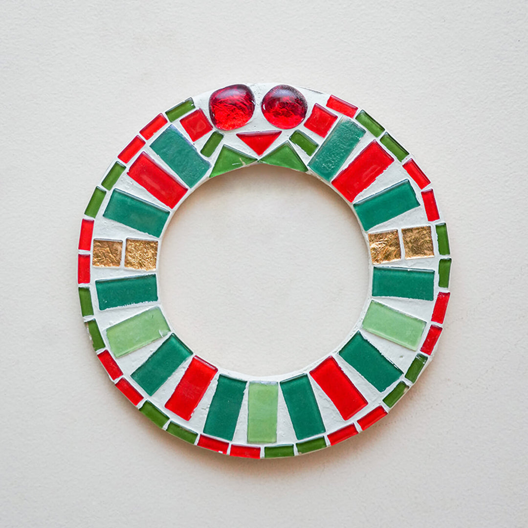 Handmade Glass Mosaic Christmas Wreath