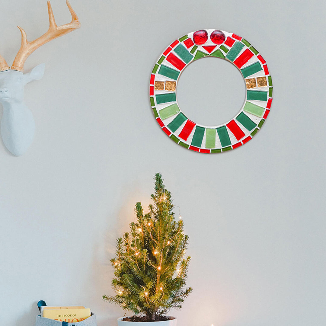 Handmade Glass Mosaic Christmas Wreath