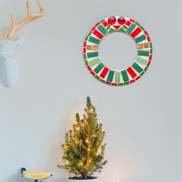 Handmade Glass Mosaic Christmas Wreath