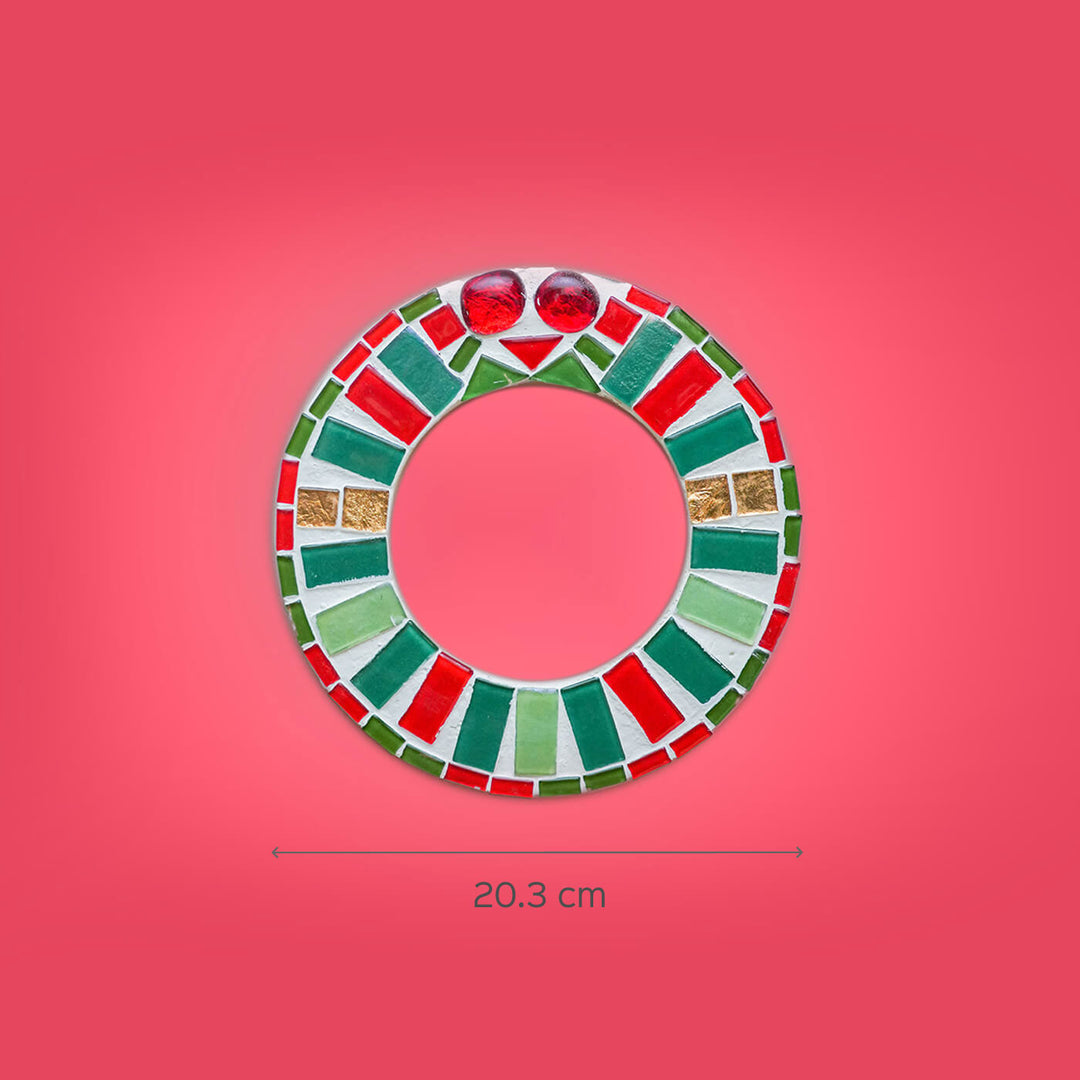 Handmade Glass Mosaic Christmas Wreath