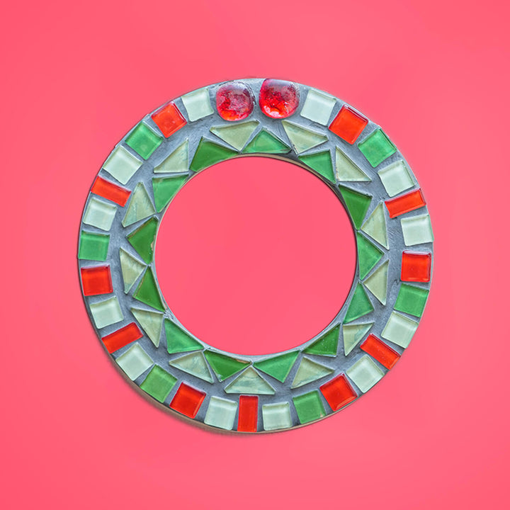 Handmade Glass Mosaic Christmas Wreath