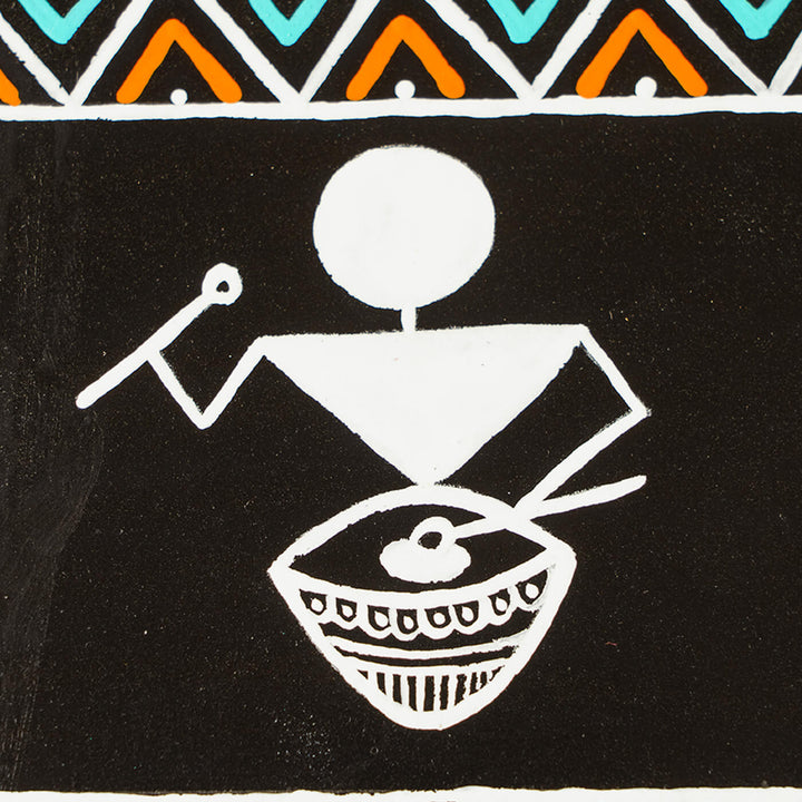 Warli Musicians Wooden Coasters - Set of 6