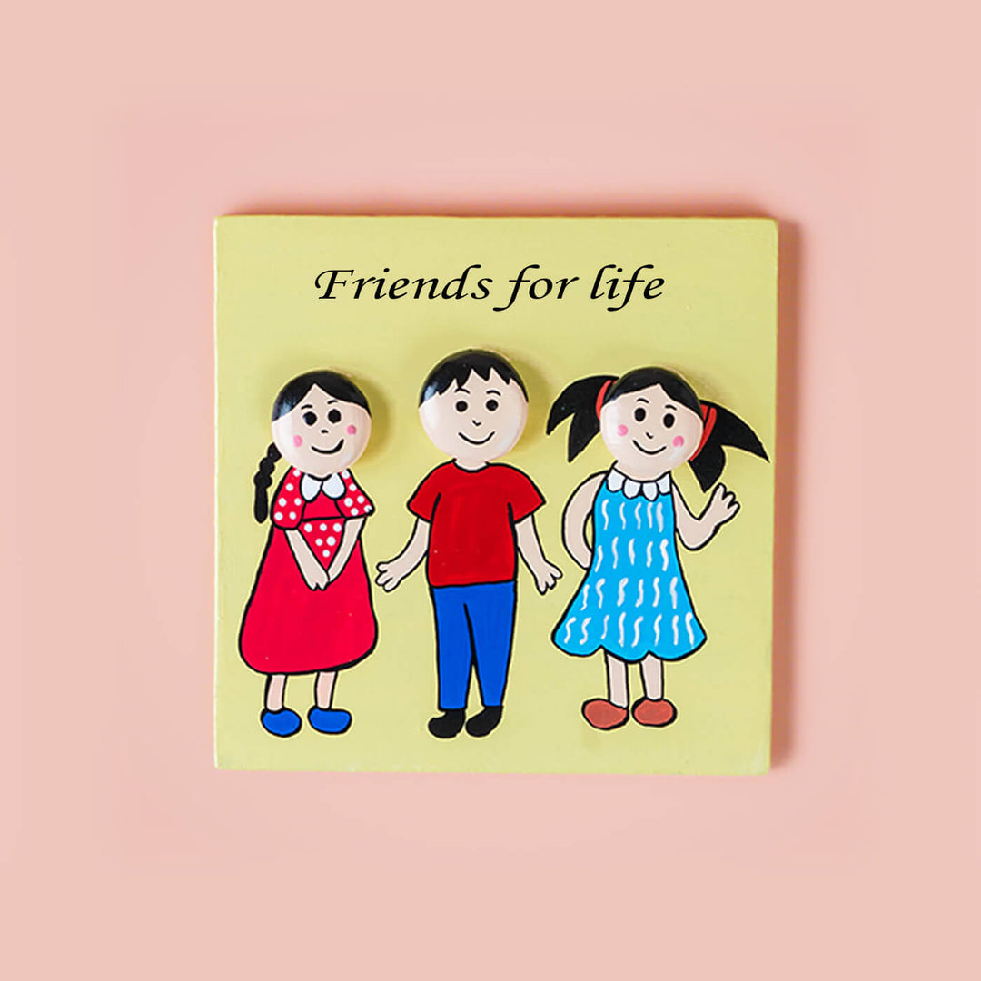 Friends Forever Wooden and Clay Fridge Magnet