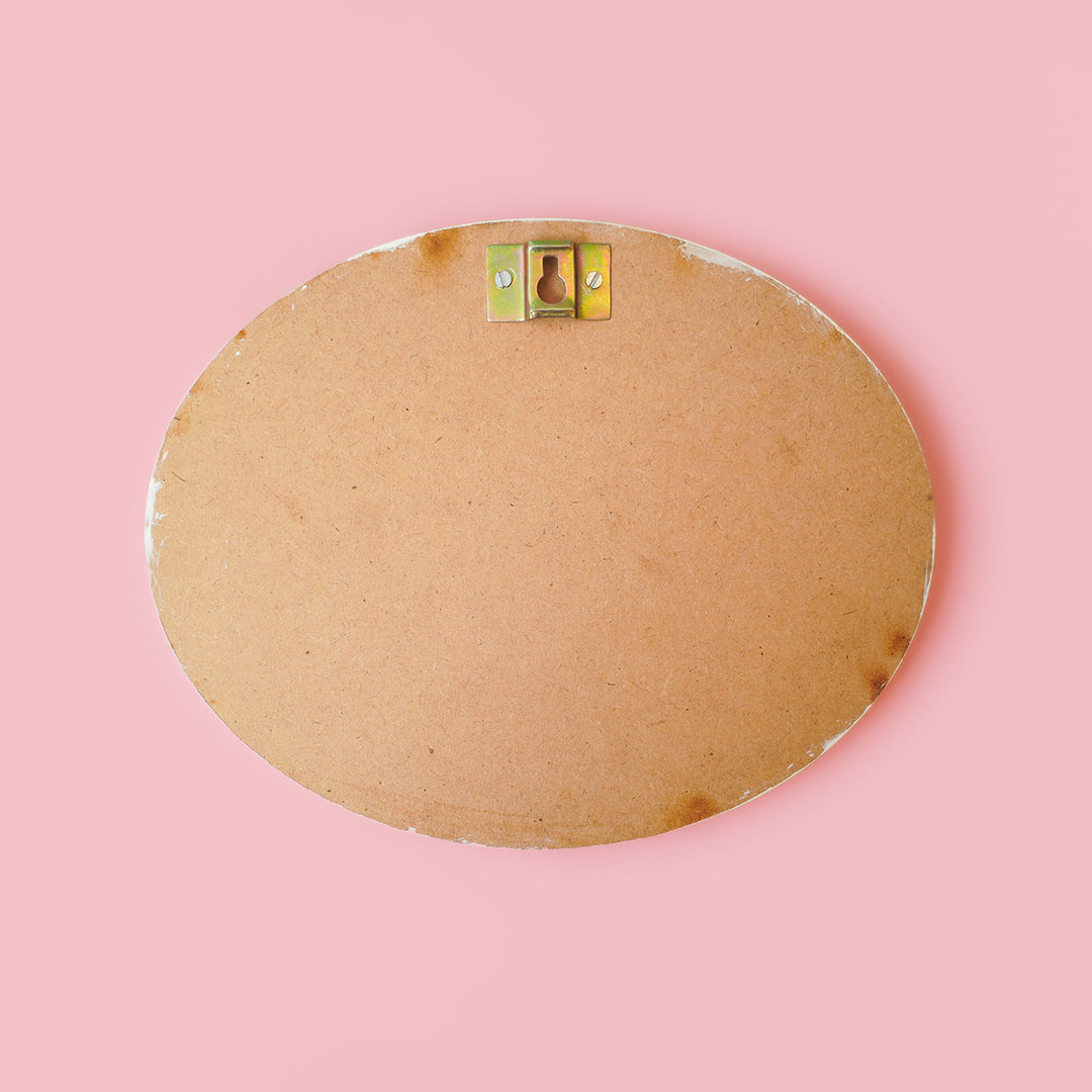 Handmade Clay Pebble Art Colourful Siblings Name Plate - Back View Showing Hanging Hardware