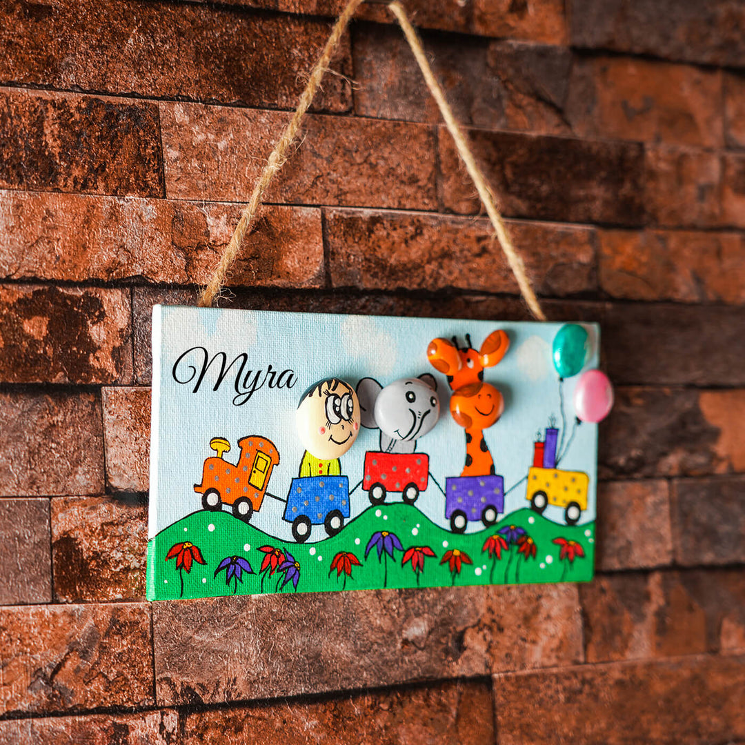 Hand-painted Kids Room Pebble Nameboard