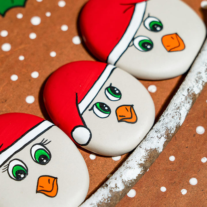 Santa Wooden and Clay Pebble Family Wall Hanging