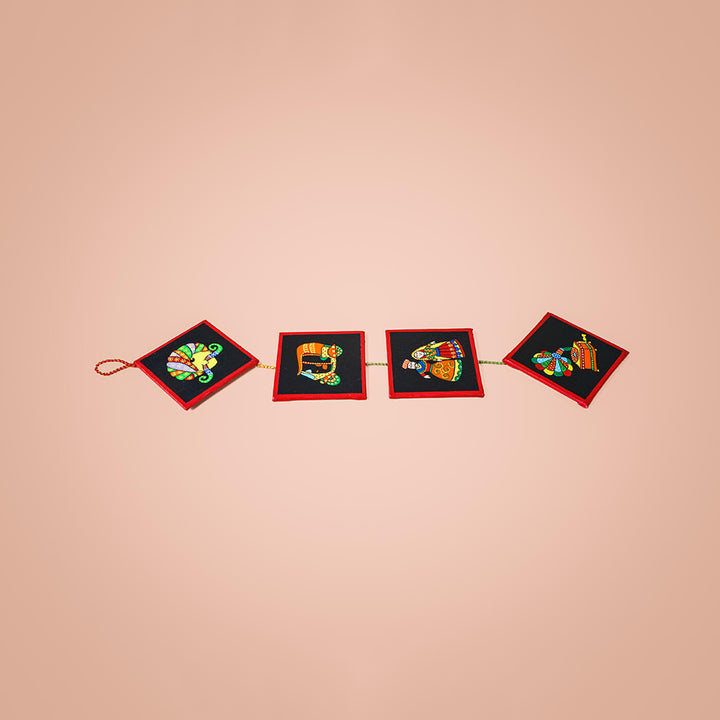 Hand Painted Rajasthan Quirky Canvas Wall Hanging