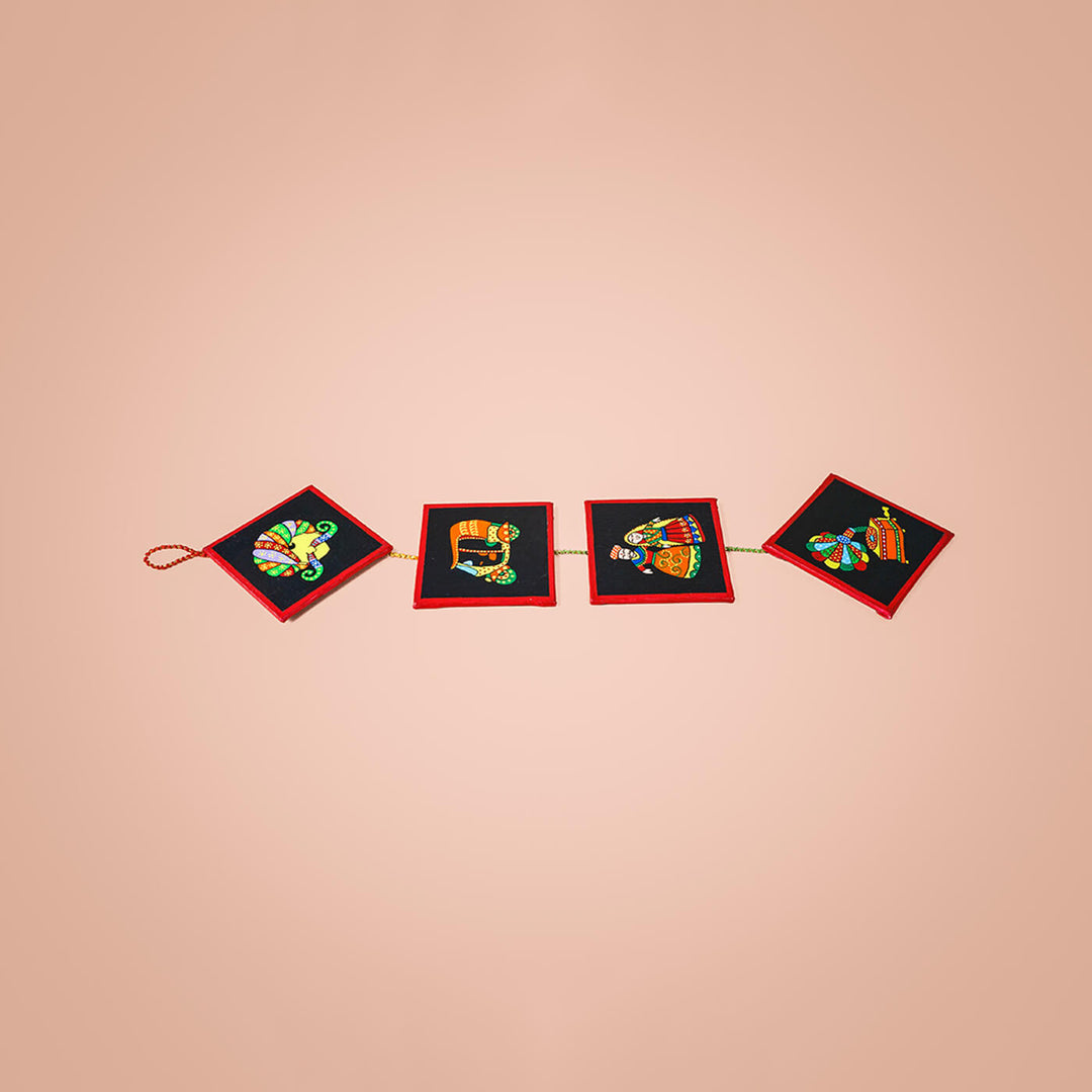 Hand Painted Rajasthan Quirky Canvas Wall Hanging