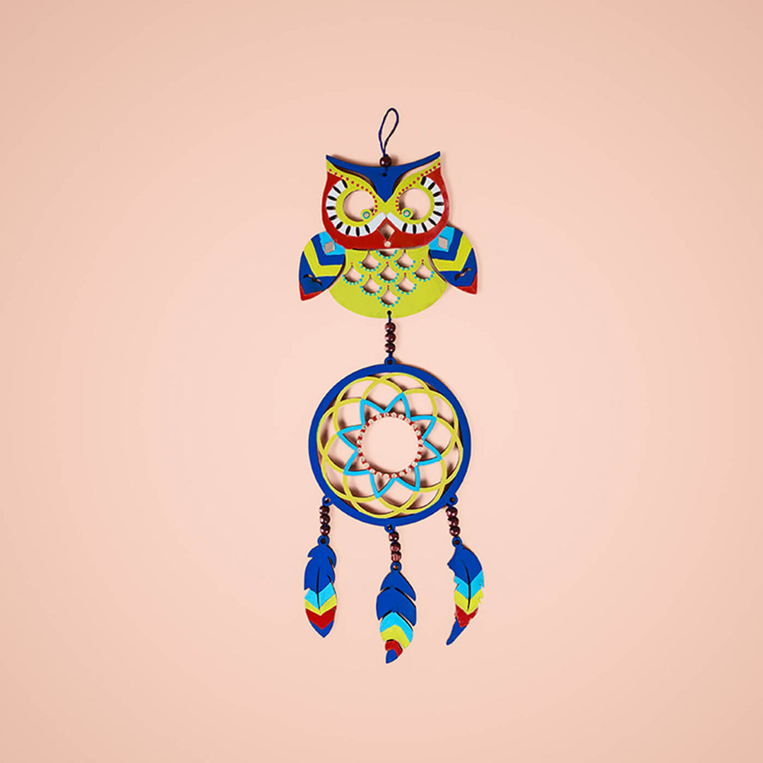 Colourful Owl Wooden Dream Catcher