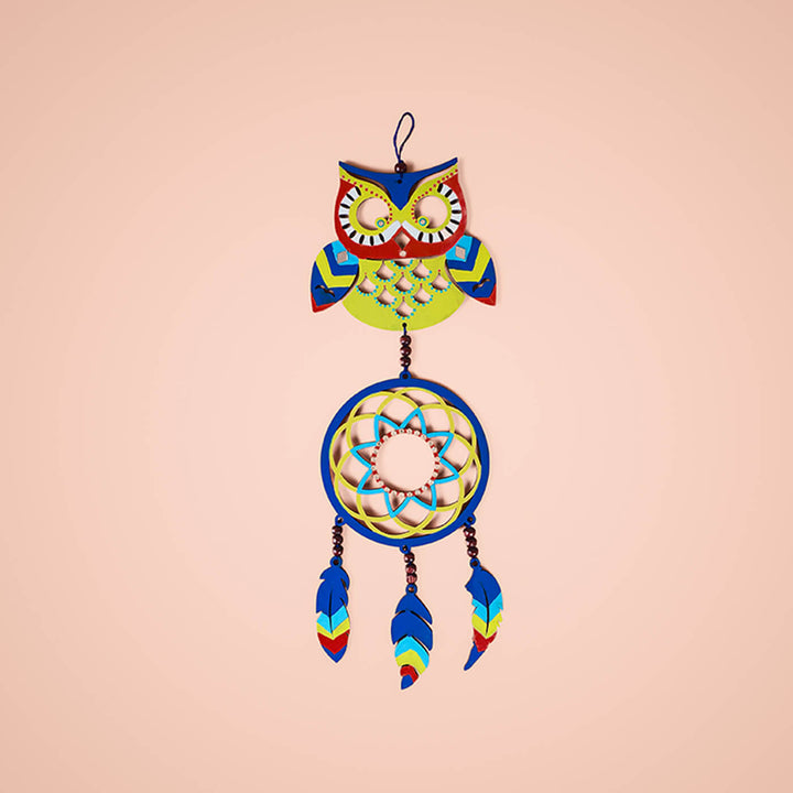 Colourful Owl Wooden Dream Catcher