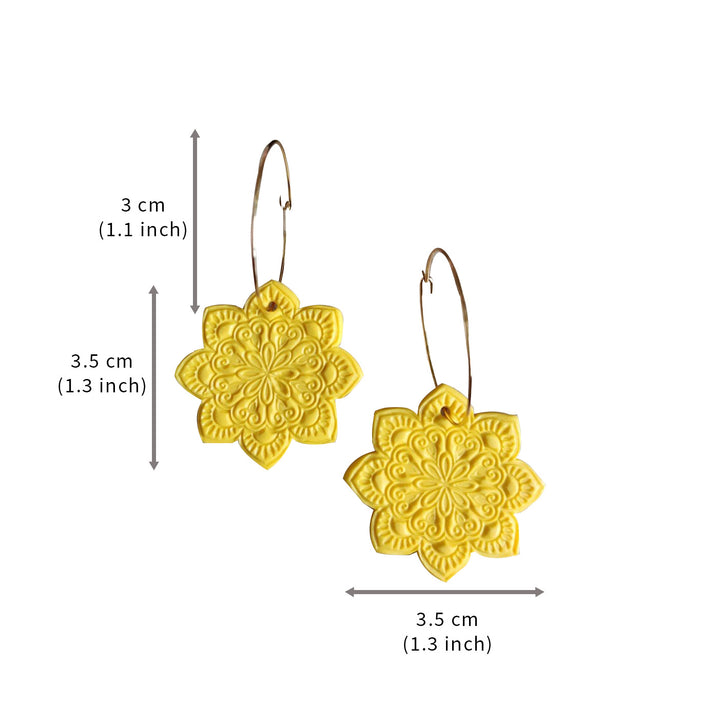 Handmade Clay Sunkissed Floral Earrings