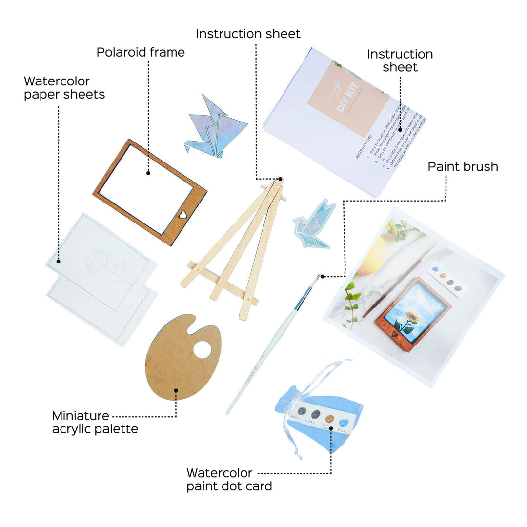 Watercolor Polaroid Frame Painting DIY Kit