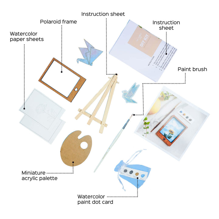 Watercolor Polaroid Frame Painting DIY Kit