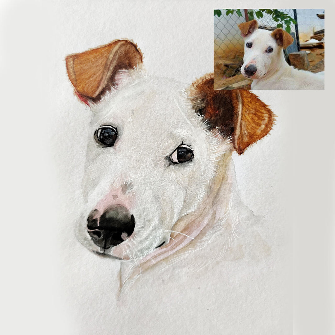 Personalized Watercolor Pet Portrait - Dog