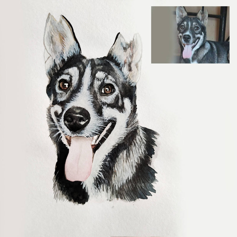 Personalized Watercolor Pet Portrait - Dog