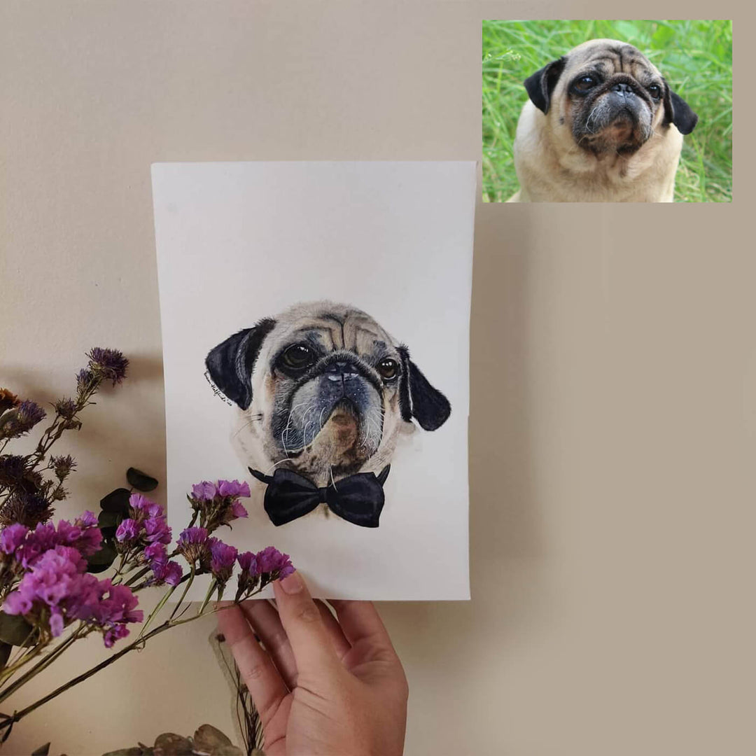 Personalized Watercolor Pet Portrait - Dog