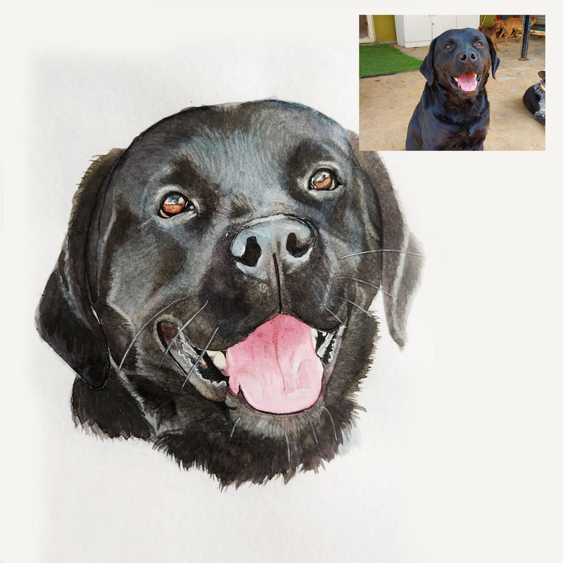 Personalized Watercolor Pet Portrait - Dog