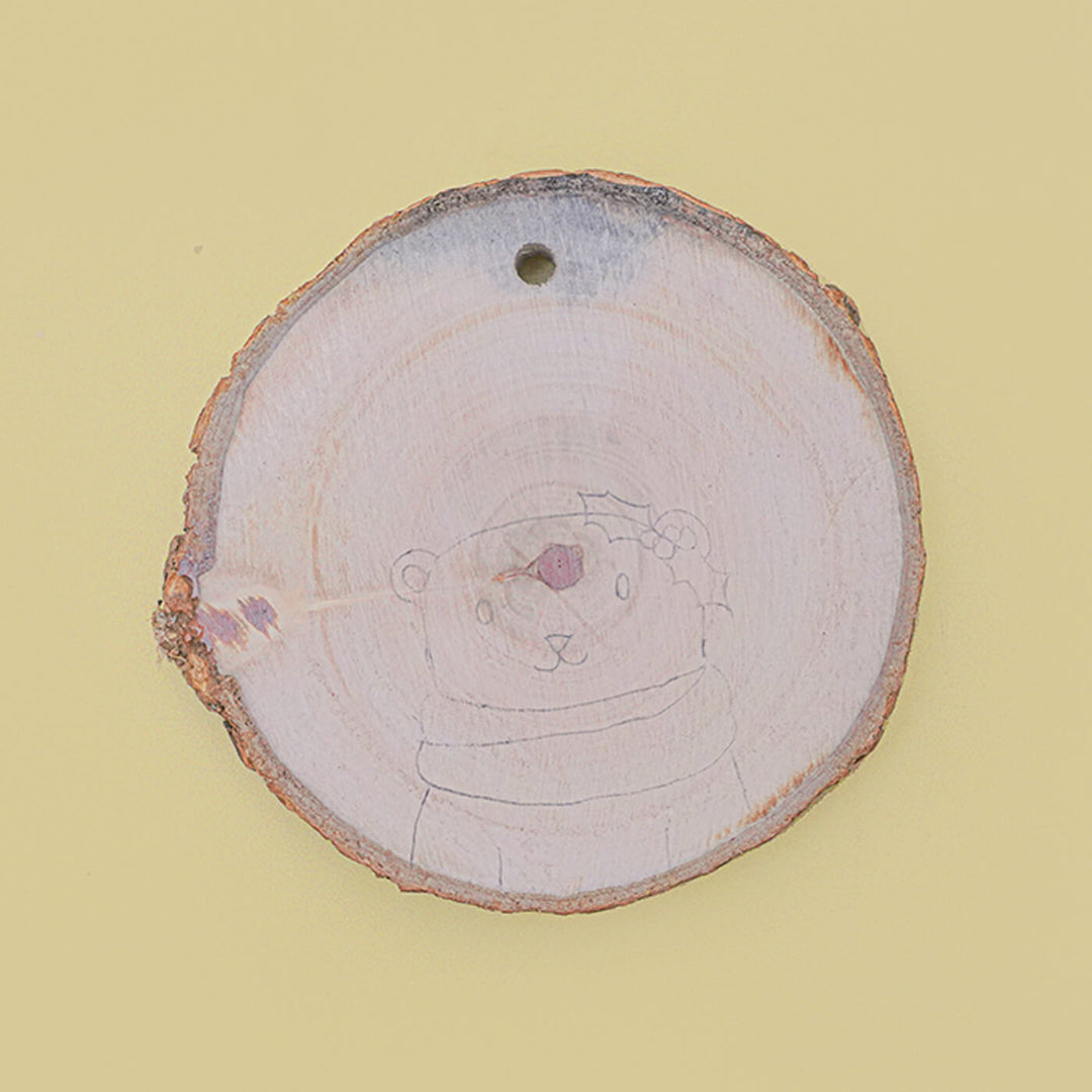 Handpainted Wooden Bark Slice Christmas Ornament DIY Kit
